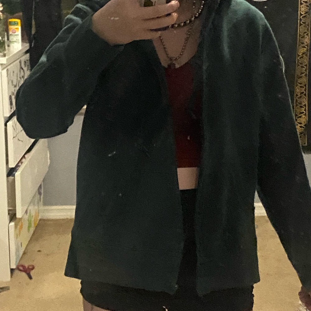 dark green zip up